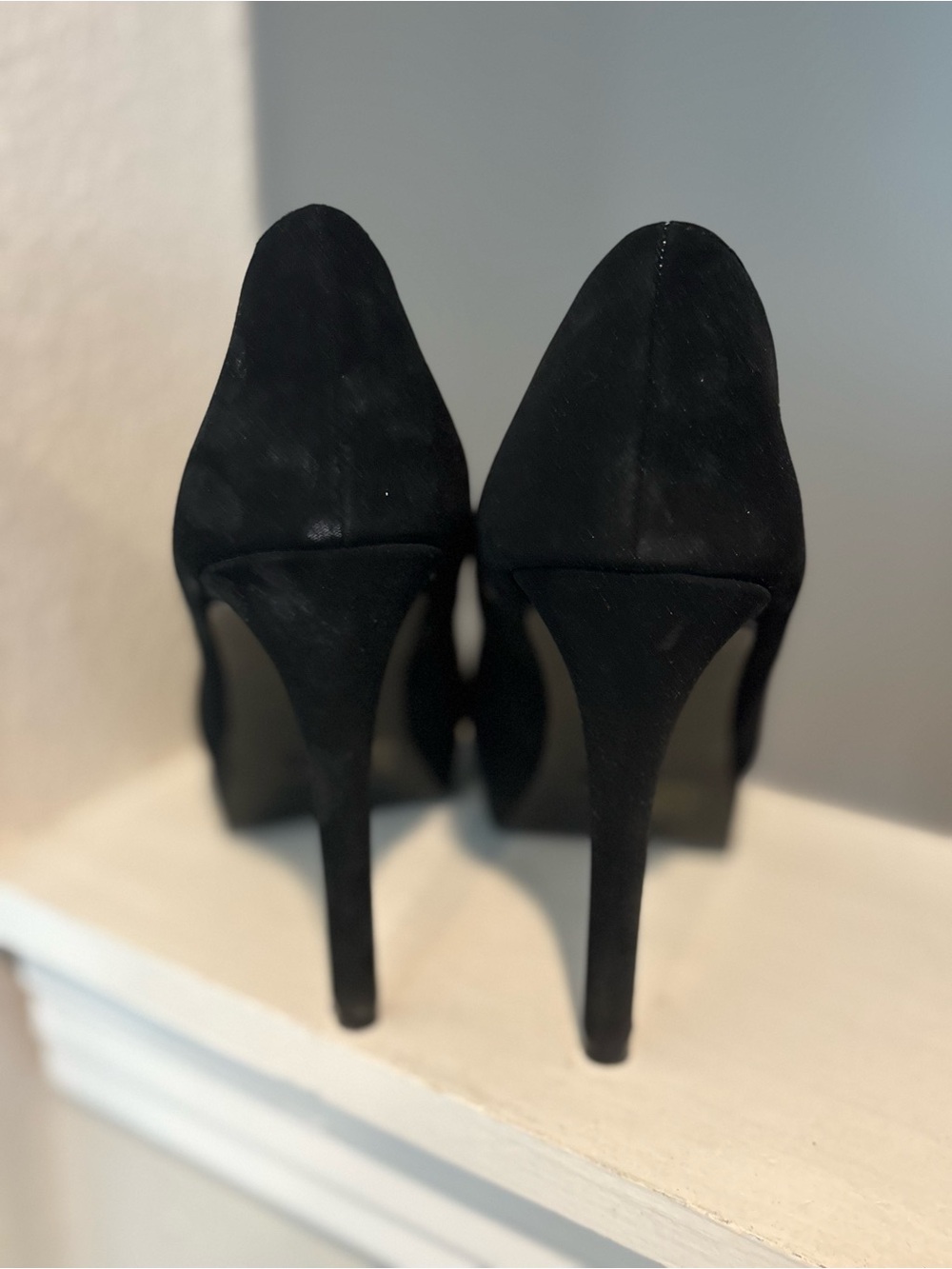 Charlotte Russe Black Stiletto Faux Suedes Platform 4” Stiletto Pump Womens Sz 9 - Picture 6 of 9